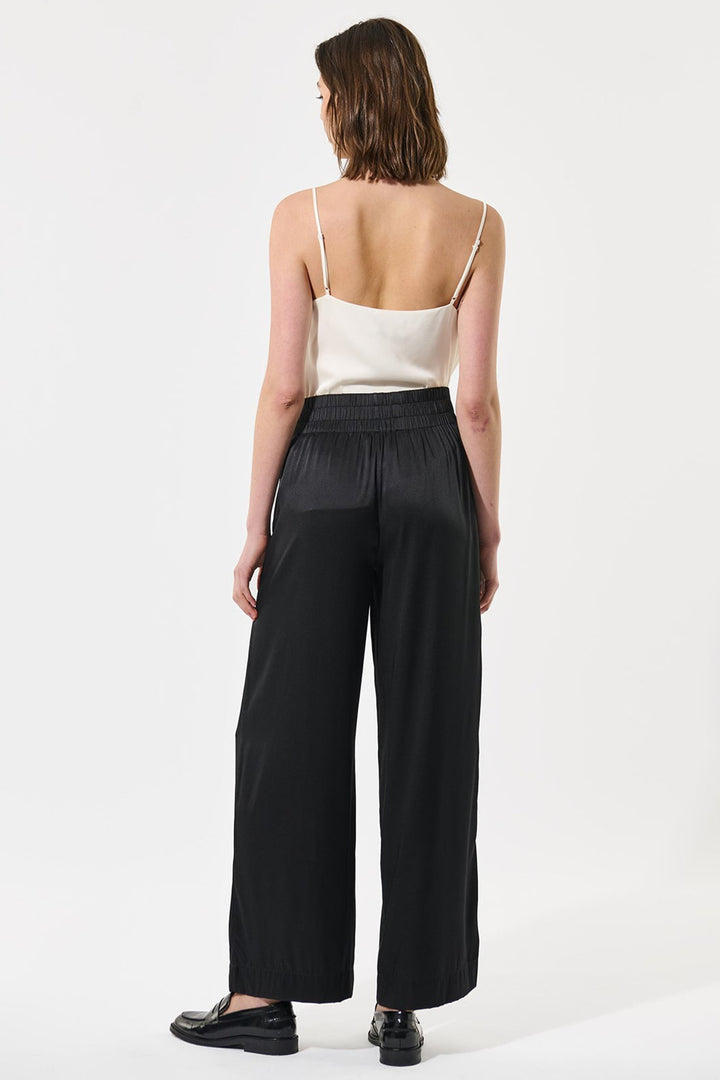 Dea Kudibal 2321024 MargoDEA Stretch Silk Wide Leg Trousers Black - Lonah Boutique