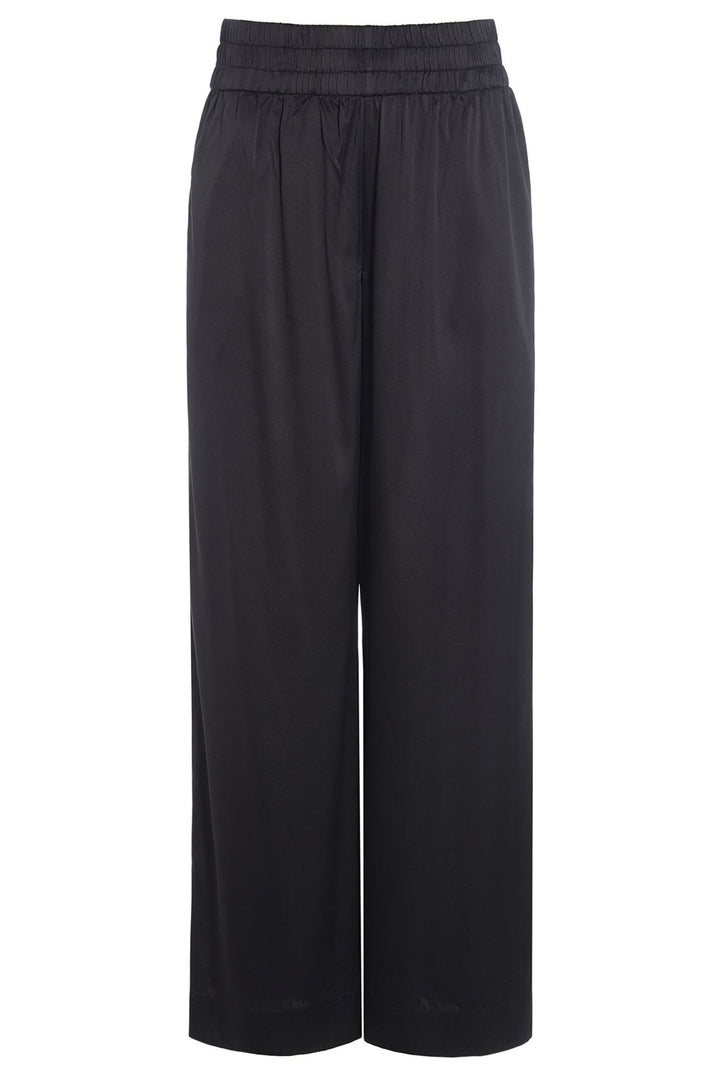 Dea Kudibal 2321024 MargoDEA Stretch Silk Wide Leg Trousers Black - Lonah Boutique