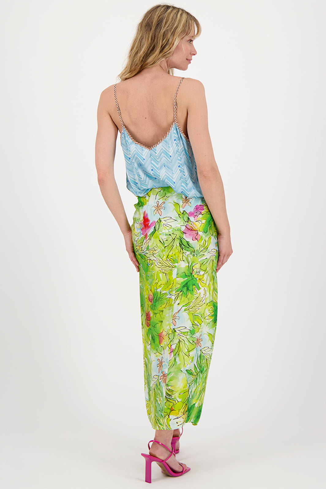 Me369 125L60369 Luna Visa Tie Skirt Pura Vida Green - Lonah Boutique Bournemouth