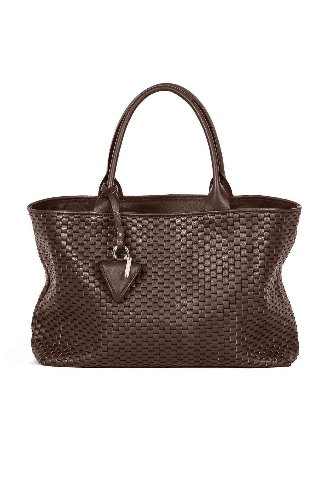 Parise 60 Ebony Brown Woven Leather Medium Tote Bag
