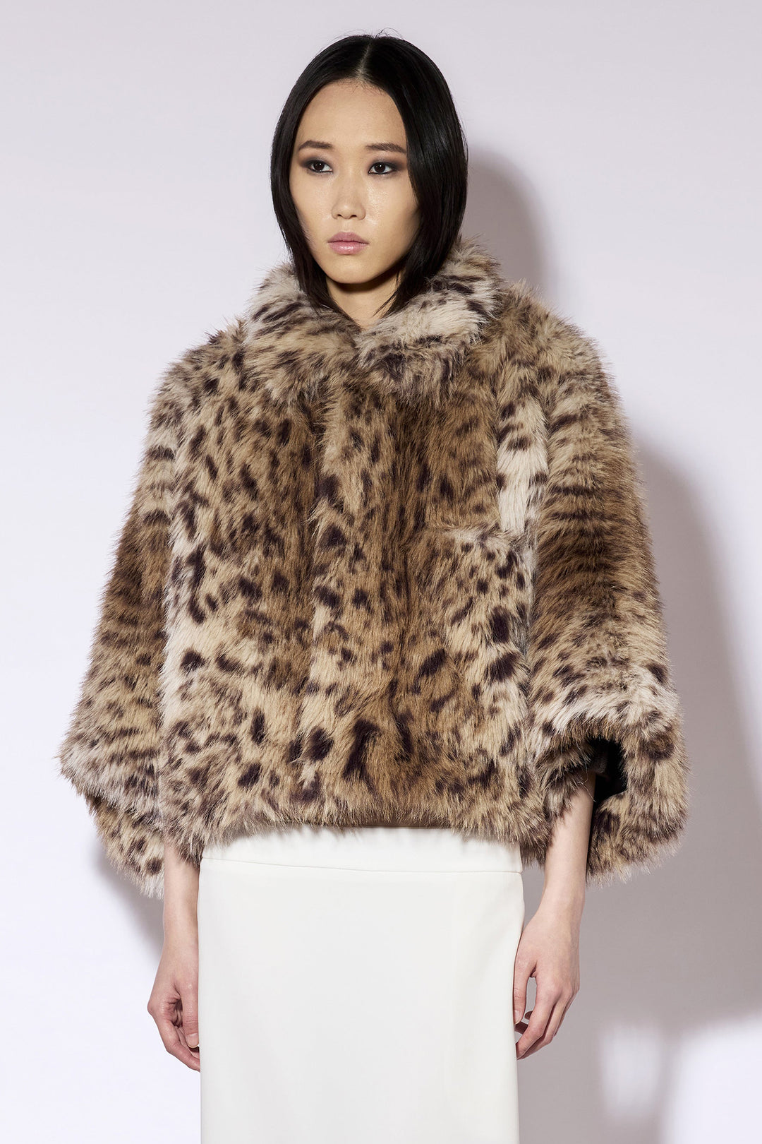 Liviana Conti Lynx Print Faux Fur Coat F6WW70, front view