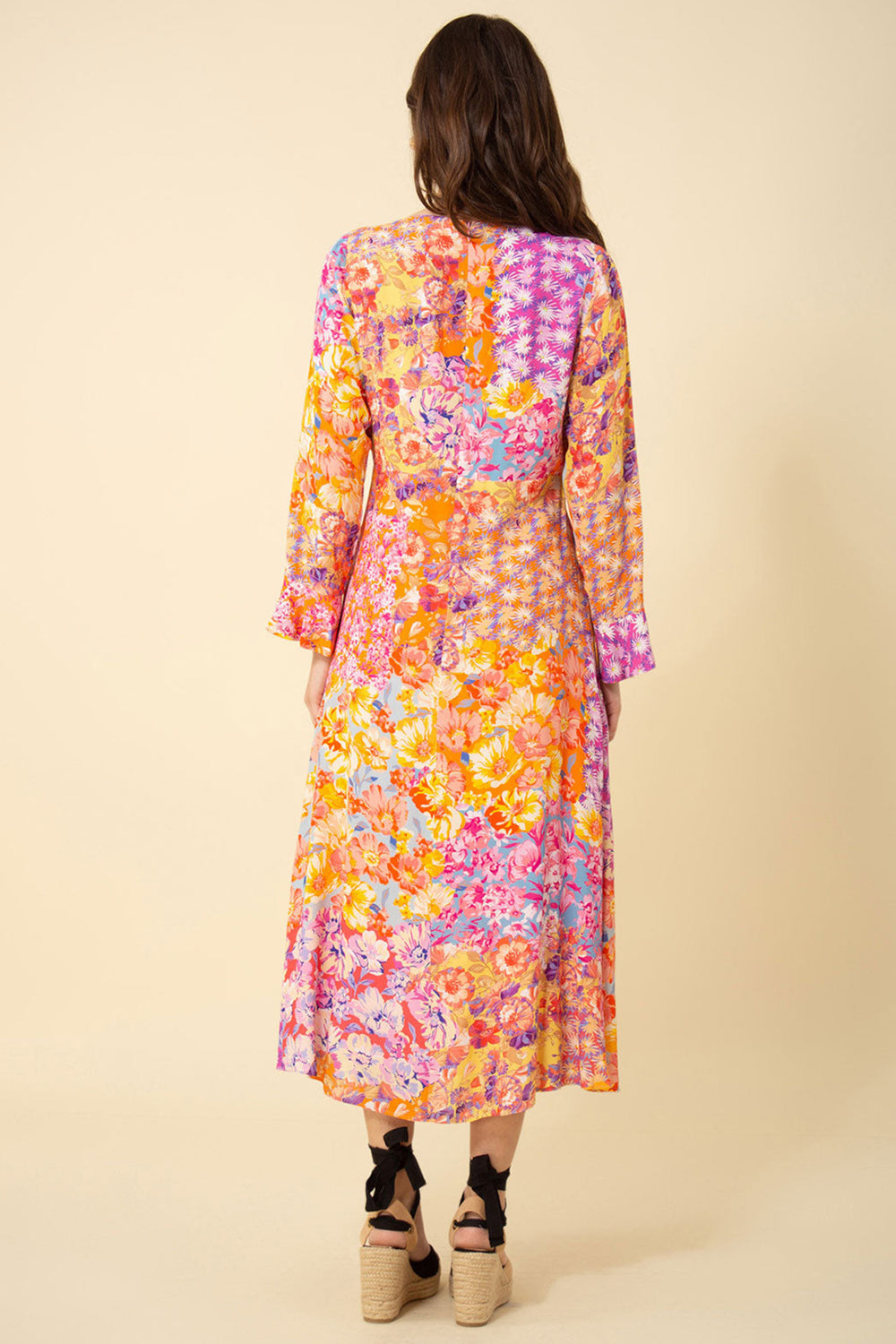 Hale Bob 3YNG642A Rylee Midi Dress Coral Print - Lonah Boutique
