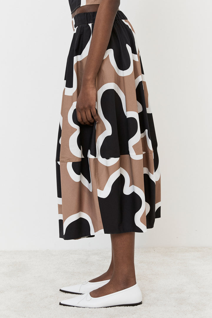 Meimeij Skirt Black Multi M5ES05 - Lonah Boutique Westbourne