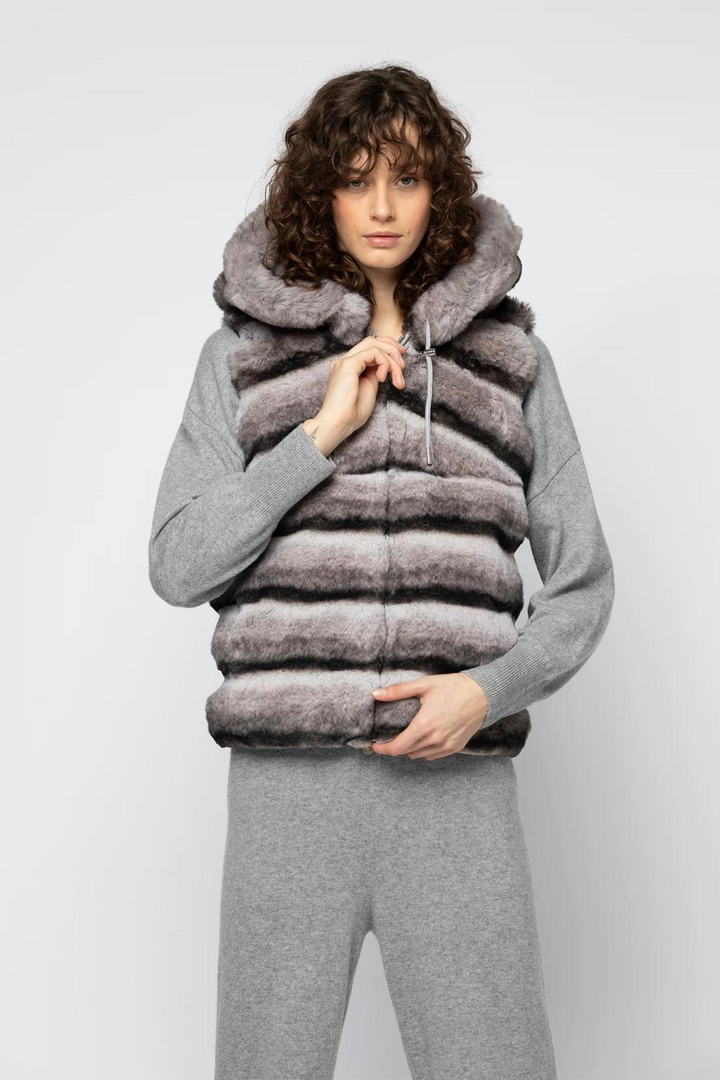 MAX&MOI H23 Gabbie Gilet effect fur Grey