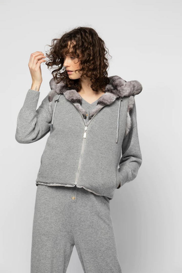 MAX&MOI H23 Gabbie Gilet effect fur Grey