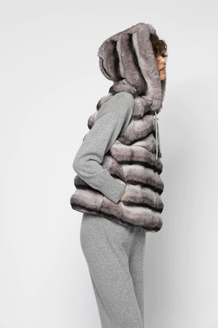 MAX&MOI H23 Gabbie Gilet effect fur Grey