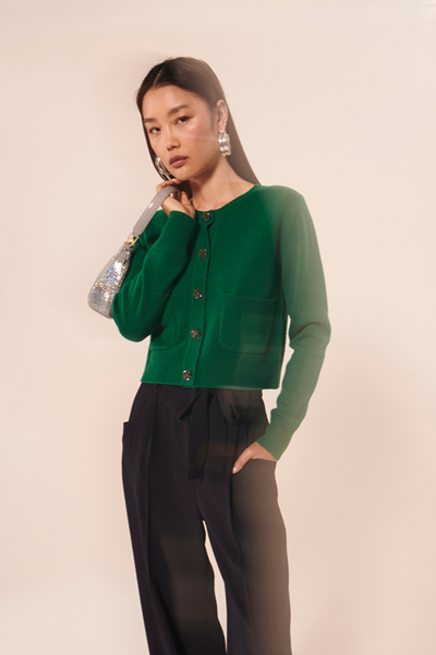 Tara Jarmon TSGIM23TS676 Gyslain Emerald Cardigan