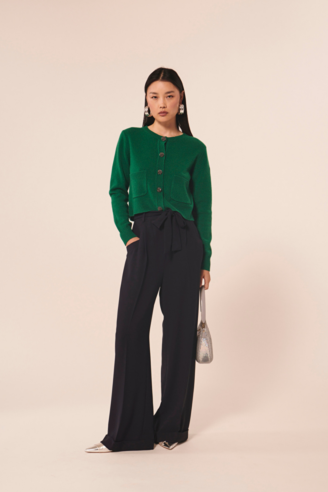 Tara Jarmon TSGIM23TS676 Gyslain Emerald Cardigan