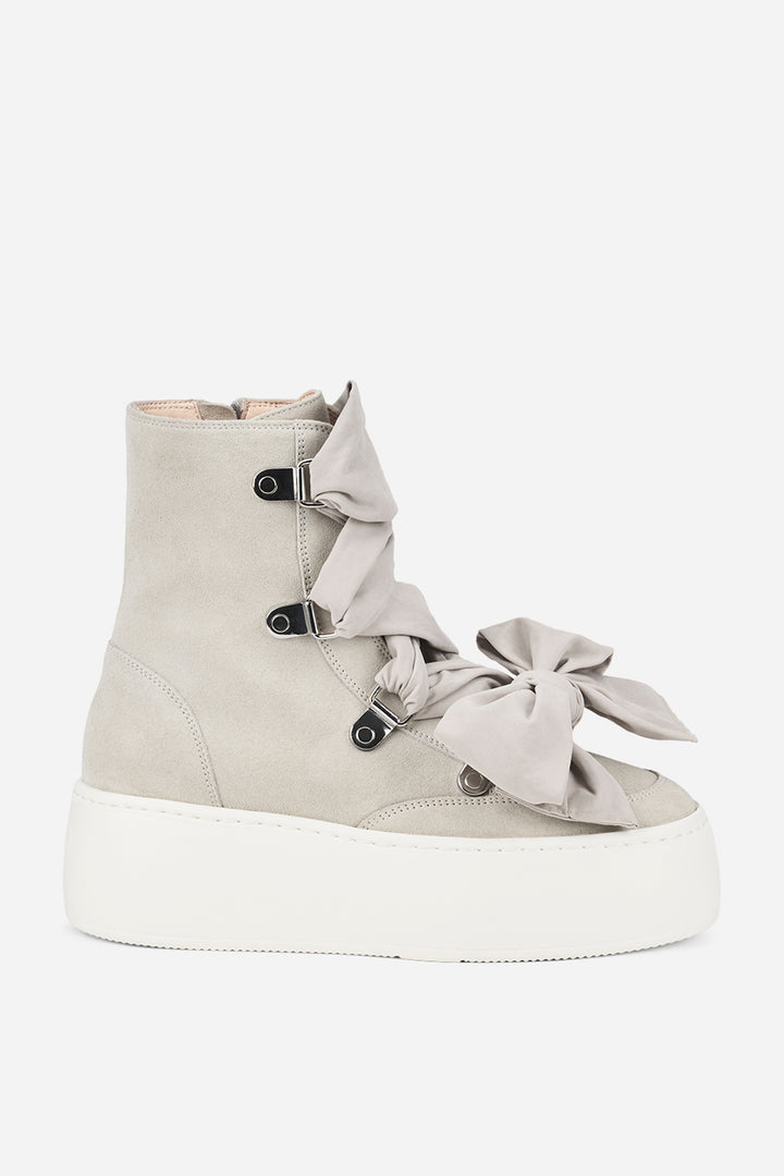 AGL Fergus Gesso Light Grey Suede Platform Ankle Boots D946515PJFERGU0119, side view
