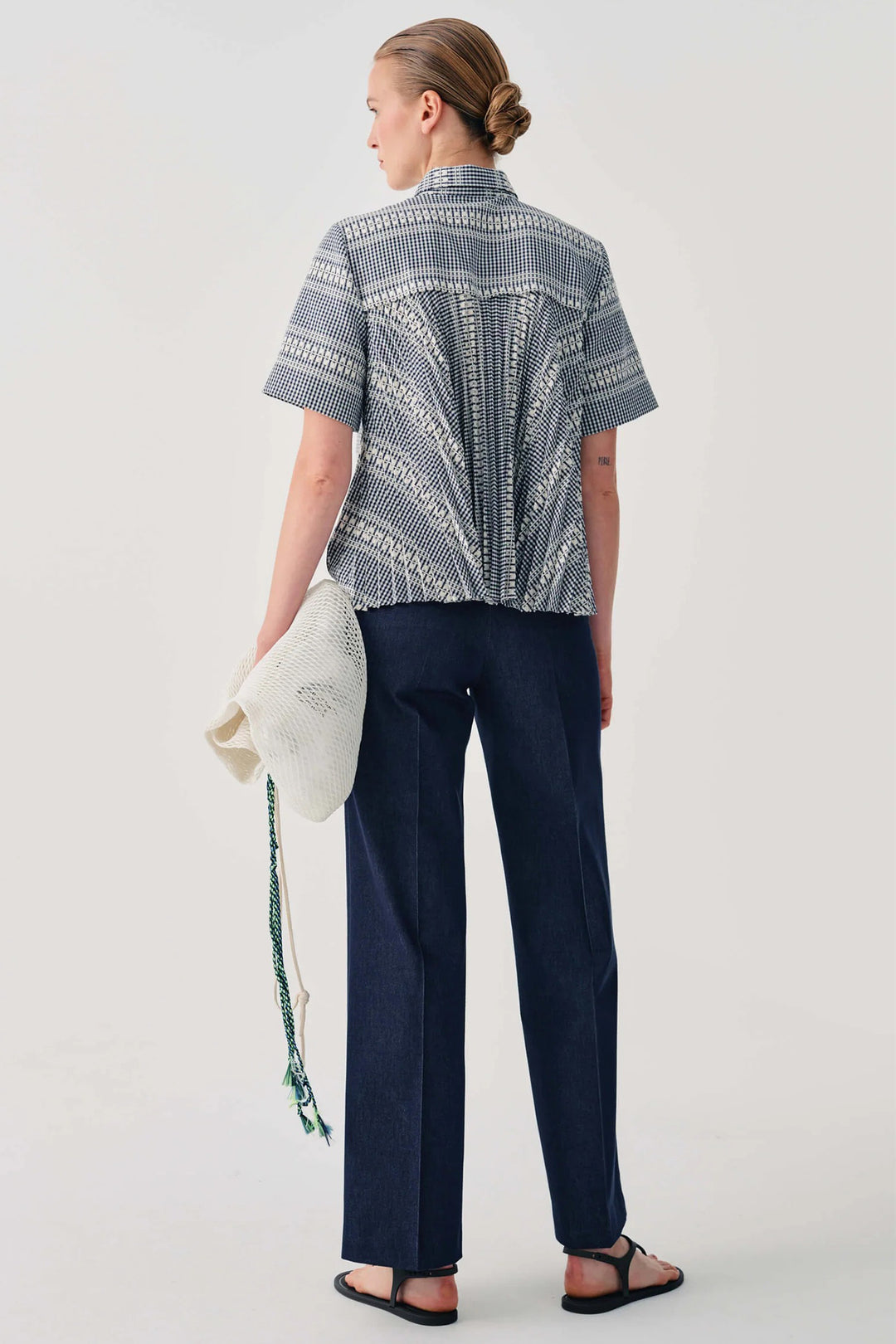 Beatrice B 26FE4395KOS Navy Blue Geometric Print Cotton Mix Shirt