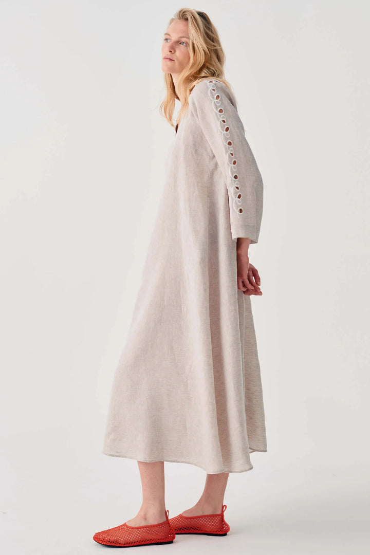 Beatrice B 26FE6681HAWAII Sponge Beige Linen Dress