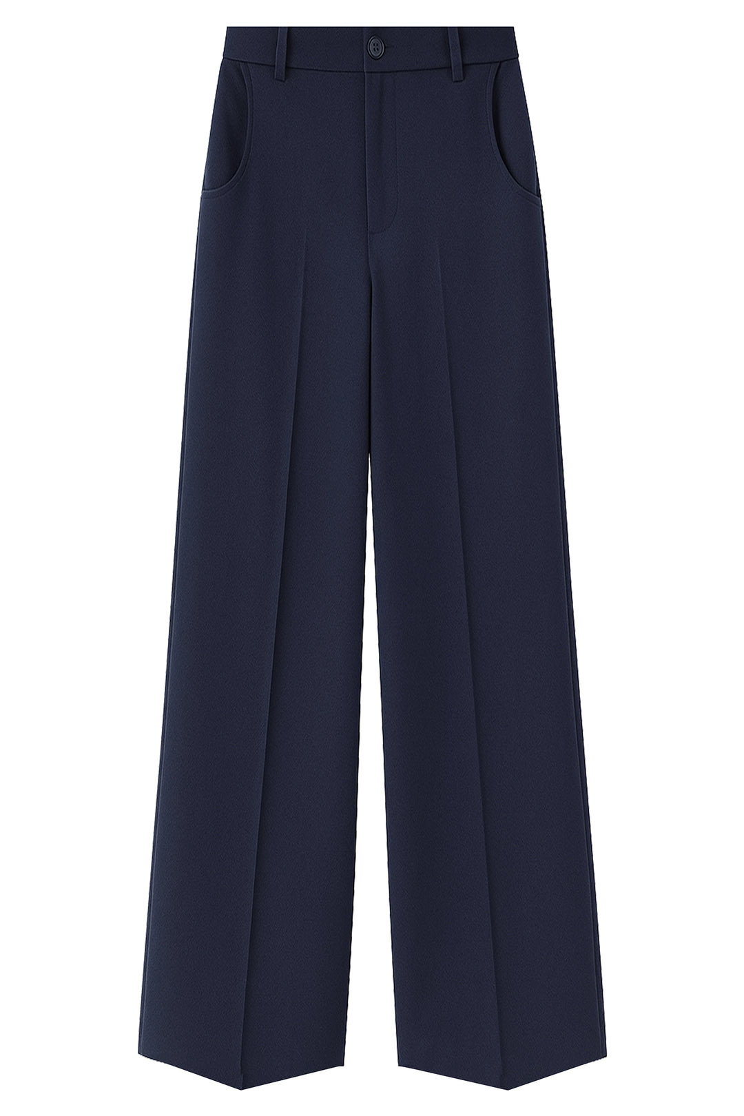 Beatrice B Dark Blue Wide Leg Trousers 1147, front packshot