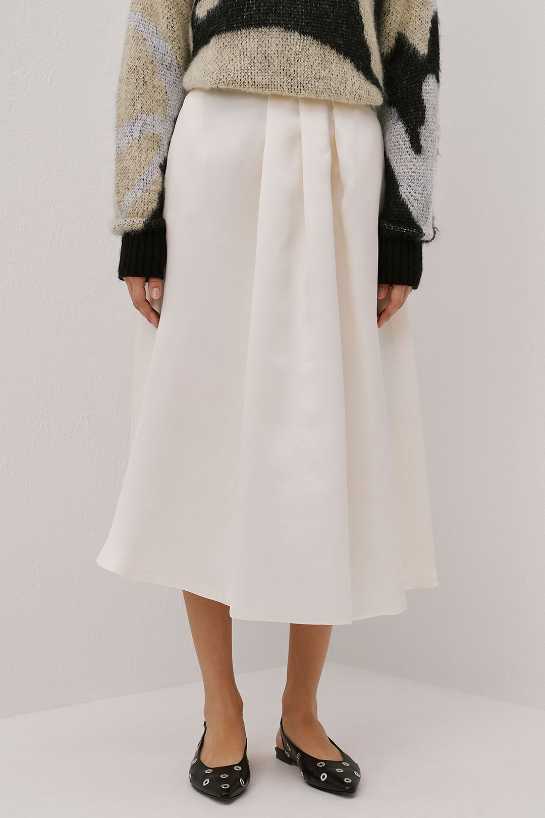 Beatrice B Skirt Midi Length Cream 24FA5860HOPPER - Lonah Boutique