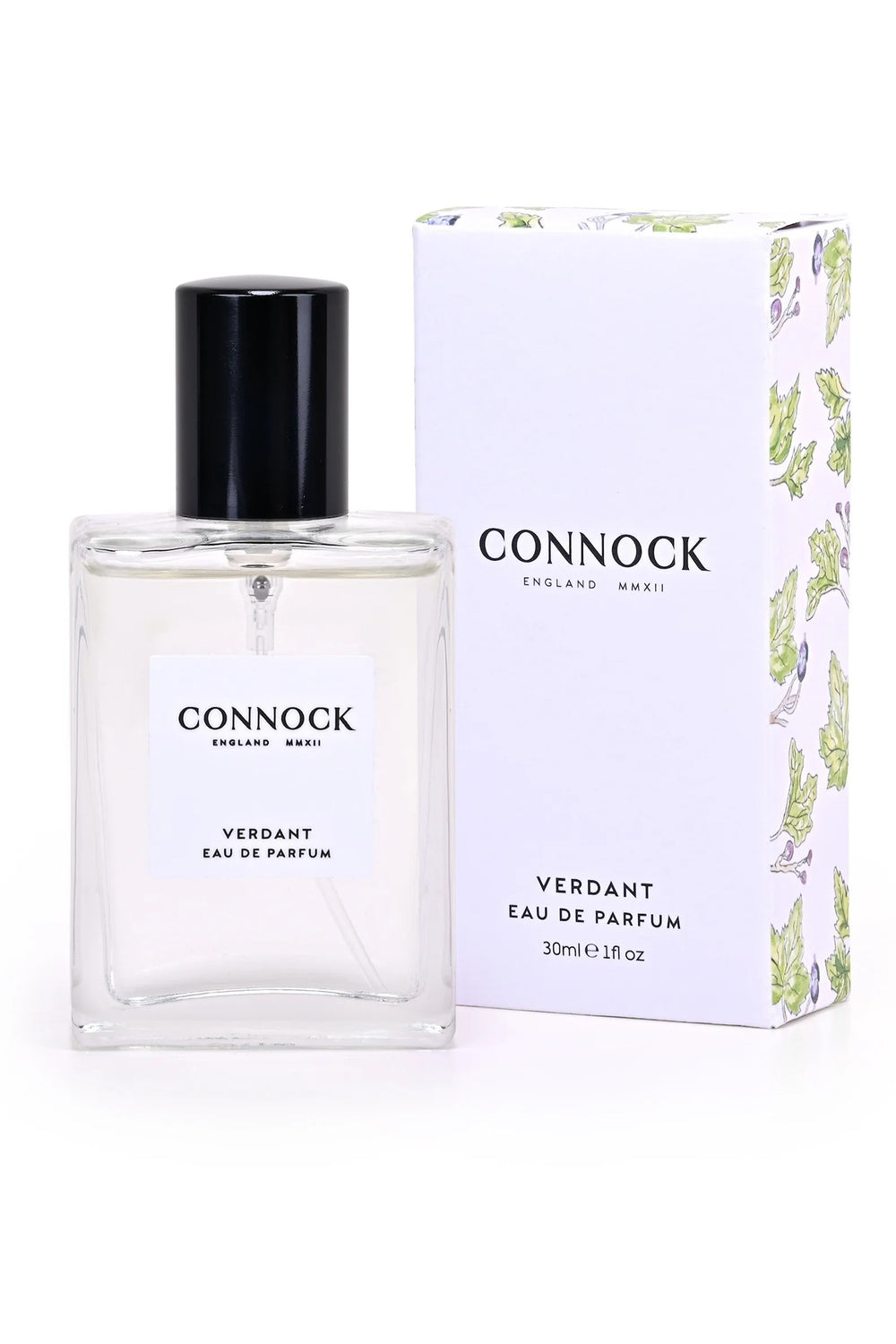 Connock Verdant Eau de Parfum bottle and packaging on a white background