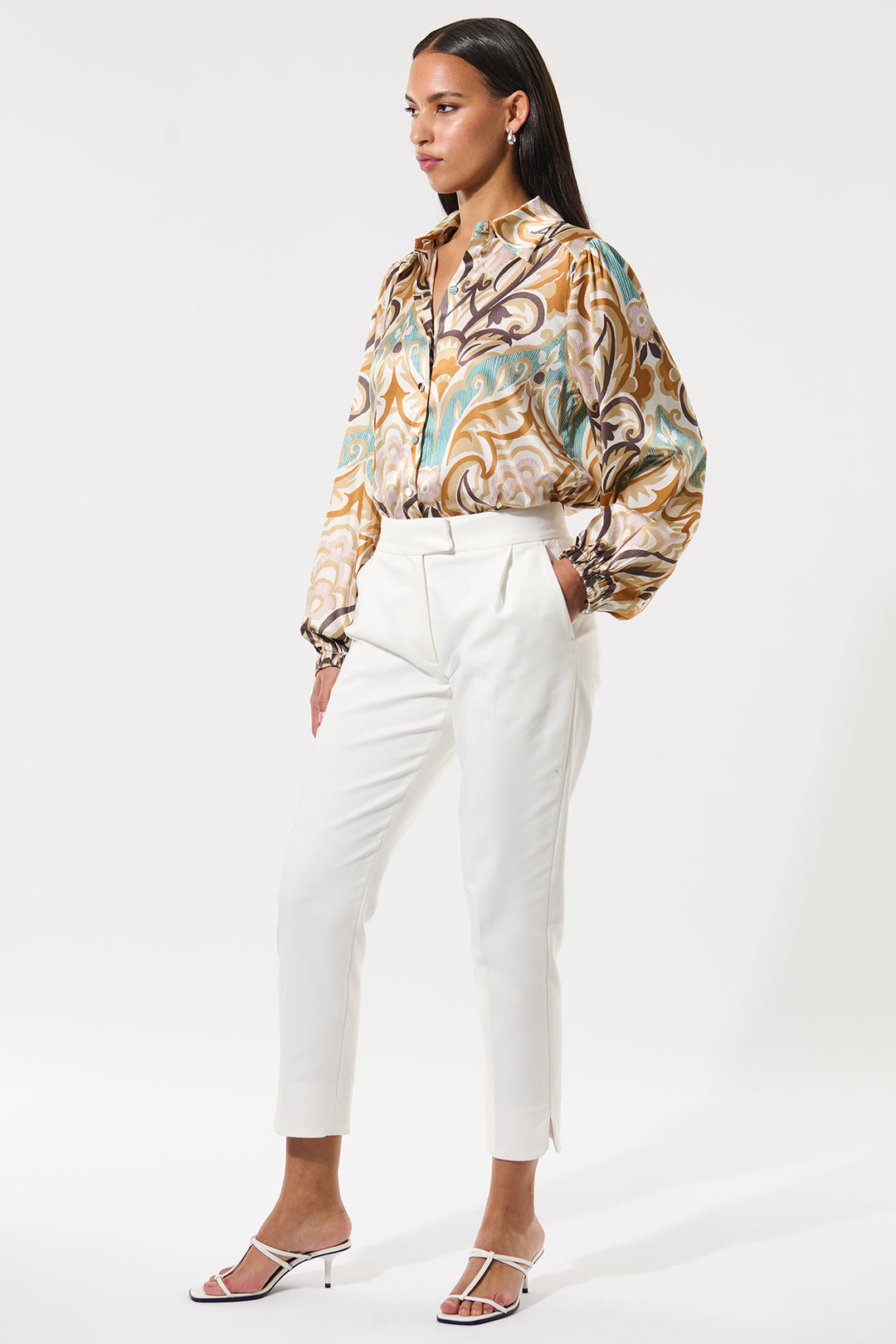 Dea Kudibal 0360125 Camettidea Stretch Cotton Blend Trousers White Natural - Lonah Boutique Bournemouth