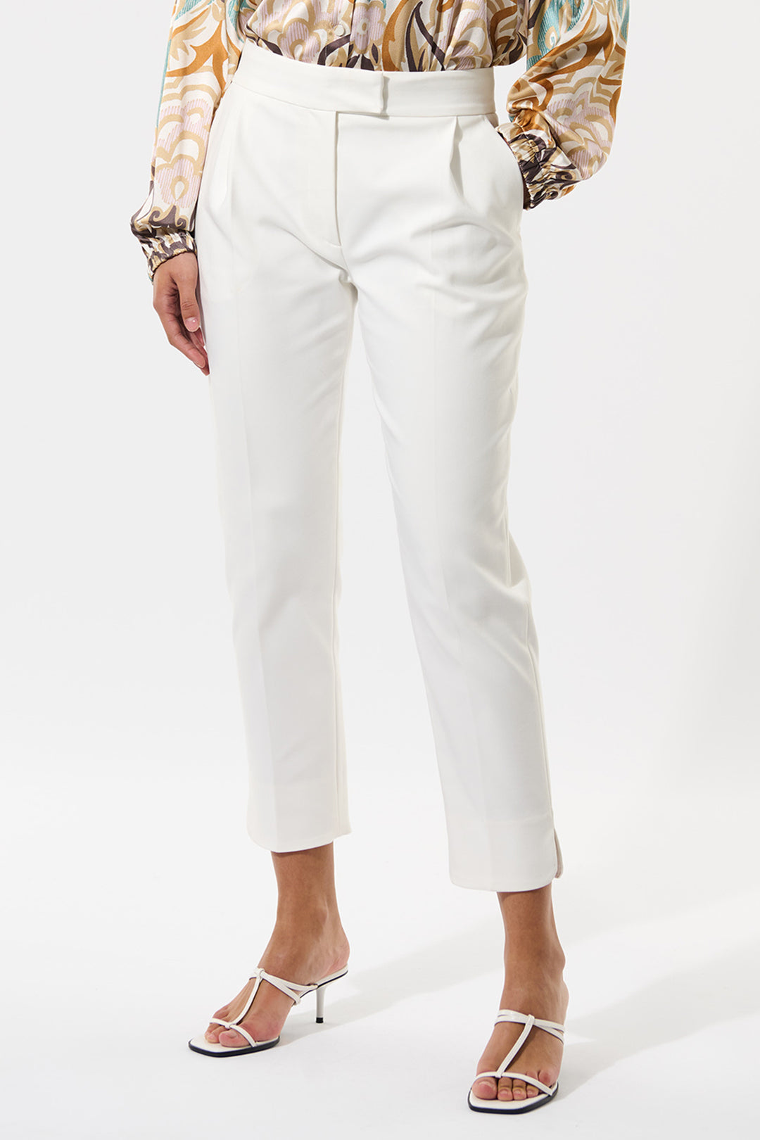 Dea Kudibal 0360125 Camettidea Stretch Cotton Blend Trousers White Natural - Lonah Boutique Bournemouth