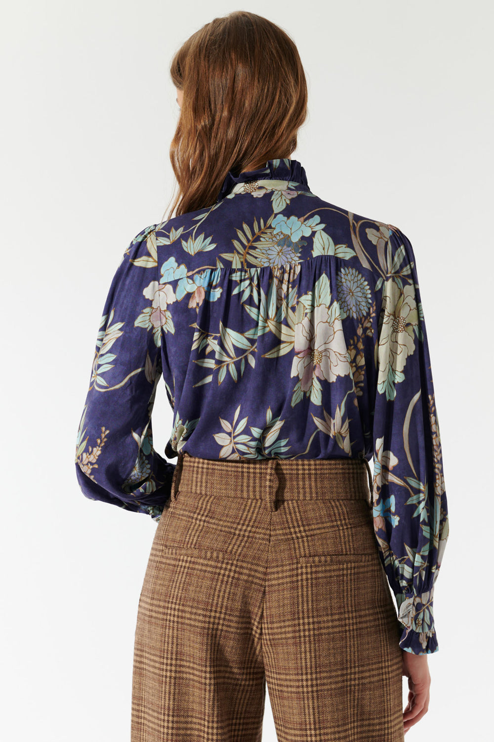Dea Kudibal Blouse MerleDEA Floral Print Mimosa Sailor Blue 2830724 - Lonah Boutique