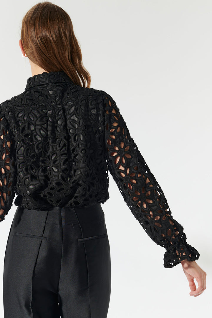 Dea Kudibal Blouse NS Kikkadea Bow Neck Black 0571024 - Lonah Boutique