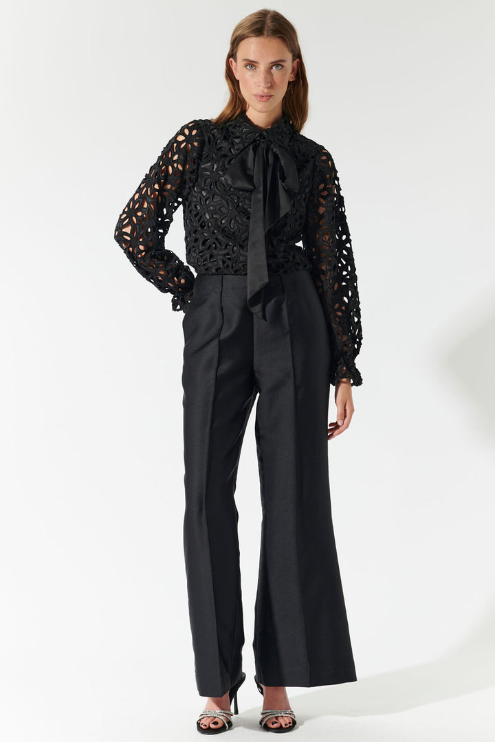 Dea Kudibal Blouse NS Kikkadea Bow Neck Black 0571024 - Lonah Boutique