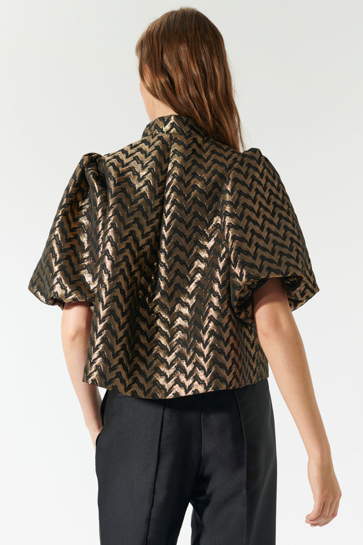 Dea Kudibal Jacket Oliviadea NS Volume Sleeves Serpentine Gold 0531024 - Lonah Boutique