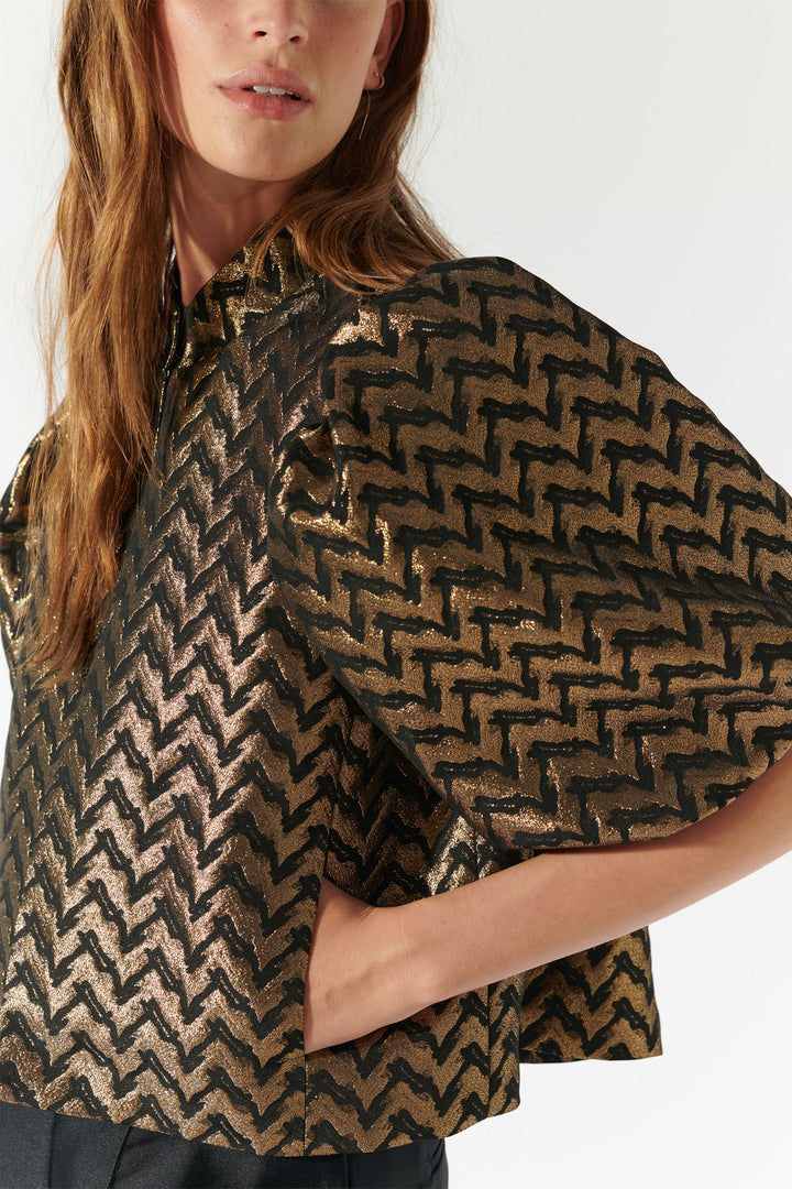 Dea Kudibal Jacket Oliviadea NS Volume Sleeves Serpentine Gold 0531024 - Lonah Boutique