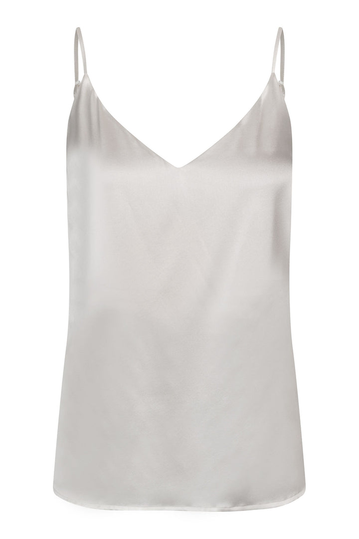 Dea Kudibal Octaviedea 0940125 Stretch Silk Satin Camisole Top Cloud White - Lonah Boutique