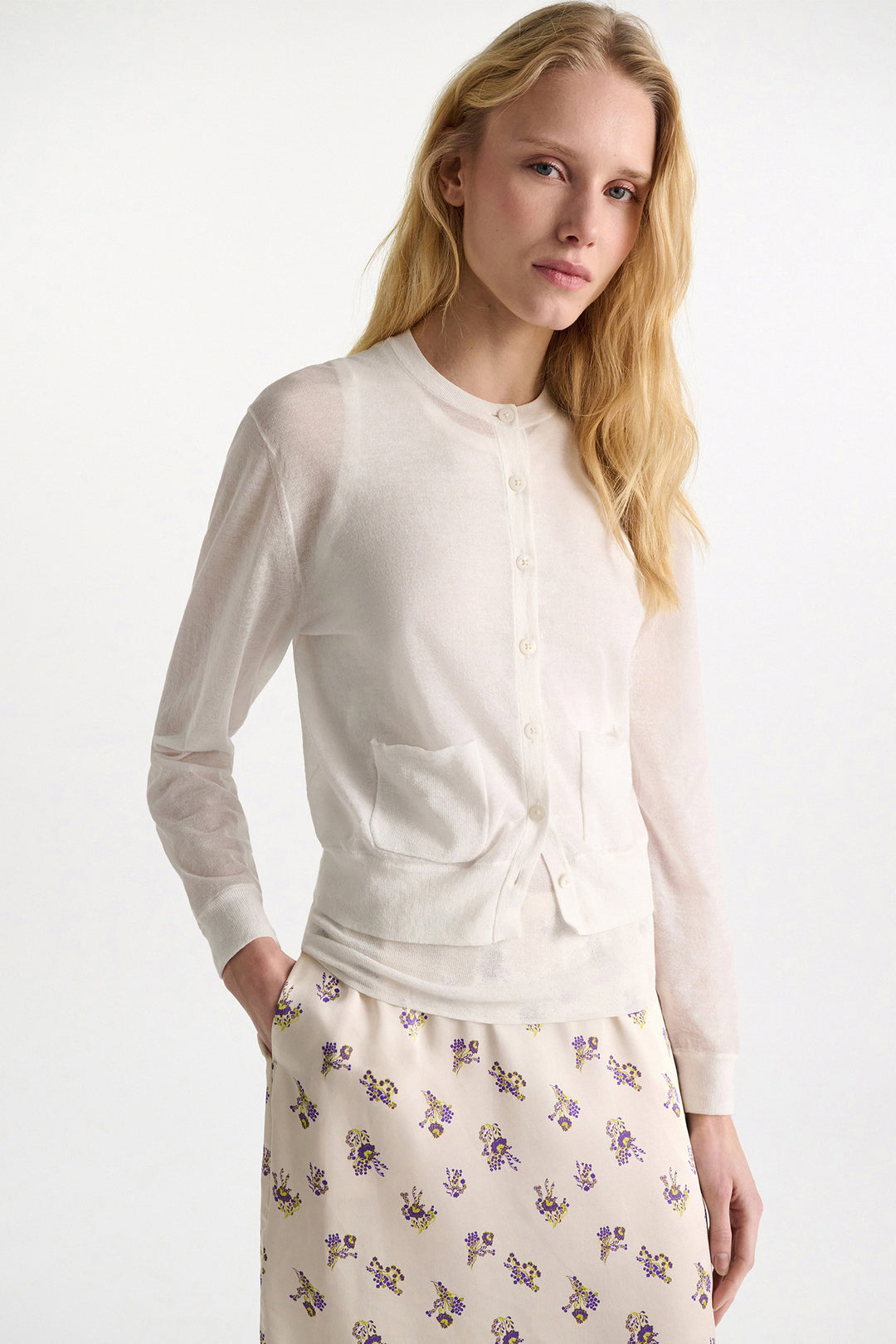 Dorothee Schumacher 410405 Eggshell White Sheer Summer Twinset 120