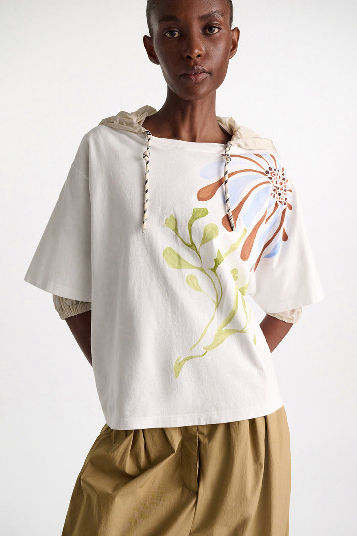 Dorothee Schumacher 423601 White Sky Daydream Flower Print T-Shirt 008