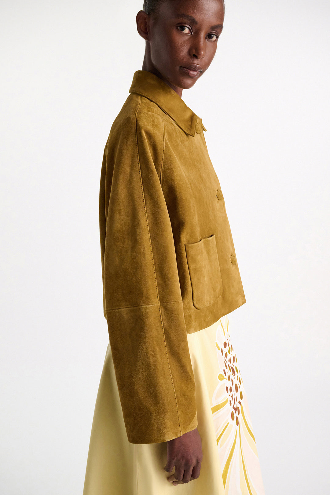 Dorothee Schumacher 444312 Greenish Brown Soft Touch Suede Jacket 556