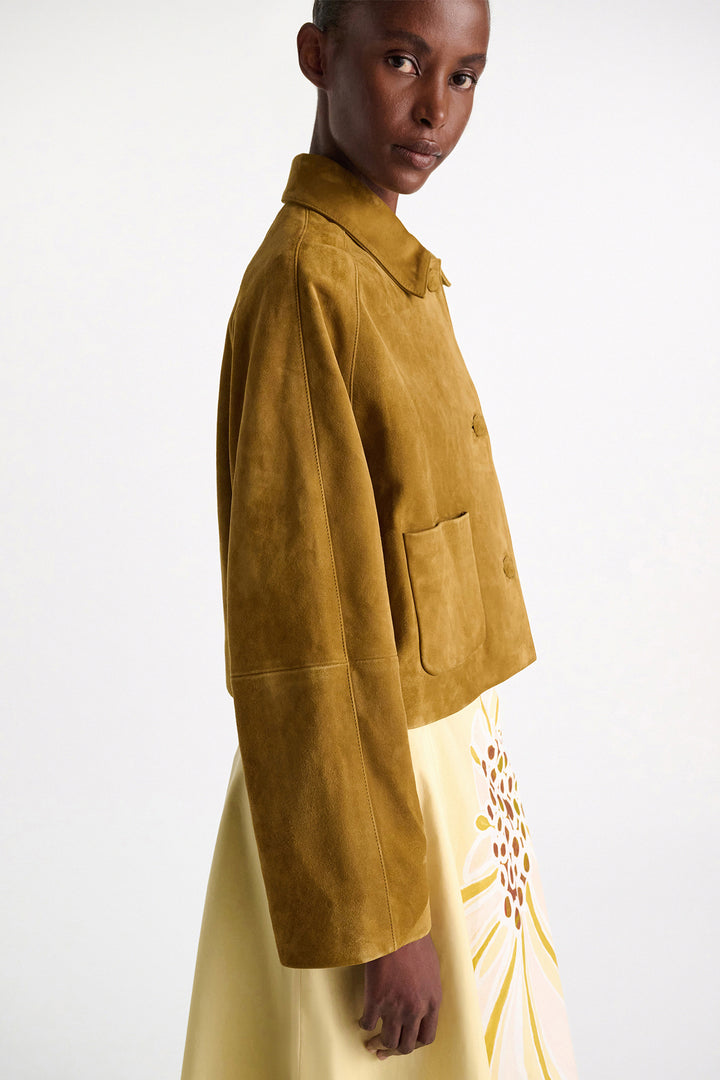 Dorothee Schumacher 444312 Greenish Brown Soft Touch Suede Jacket 556