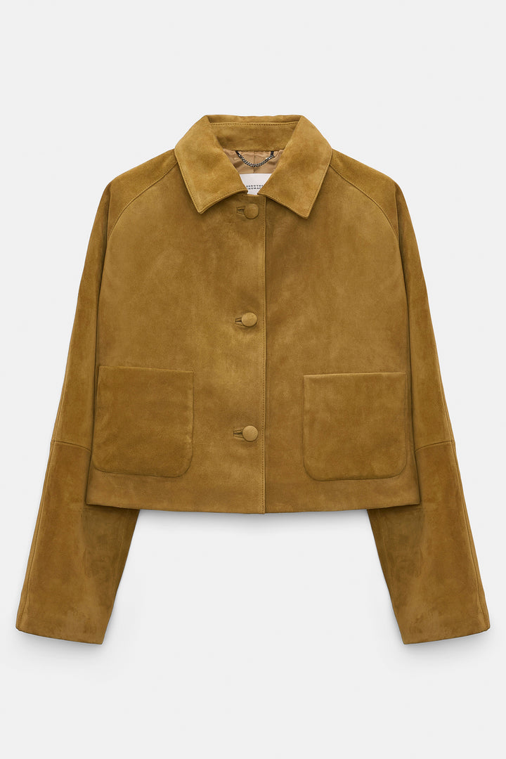 Dorothee Schumacher 444312 Greenish Brown Soft Touch Suede Jacket 556