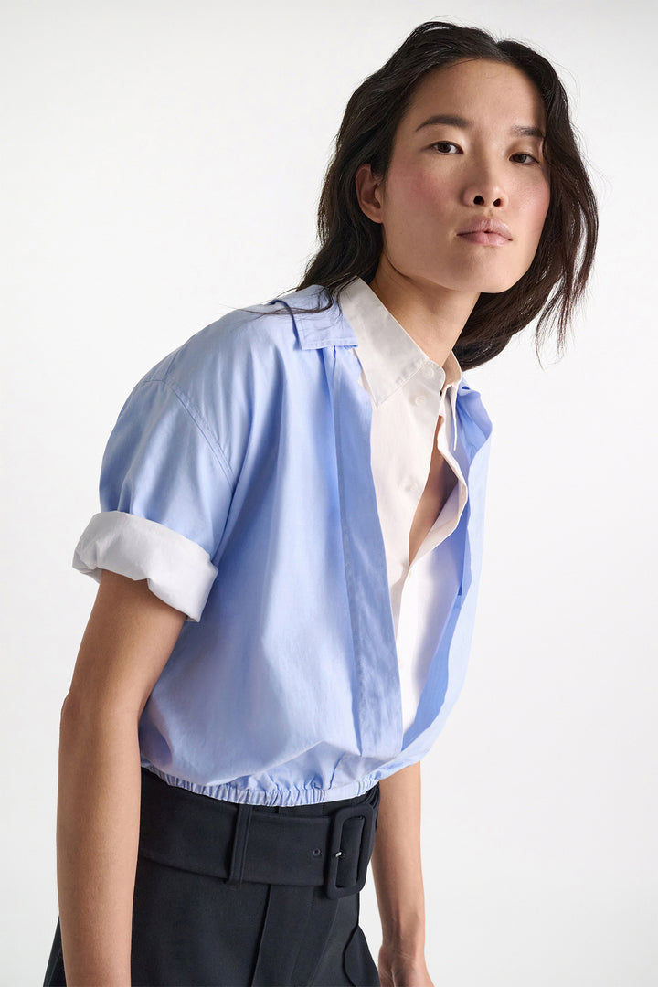 Dorothee Schumacher 448516 Oxford Blue Powerful Ease Blouse 870