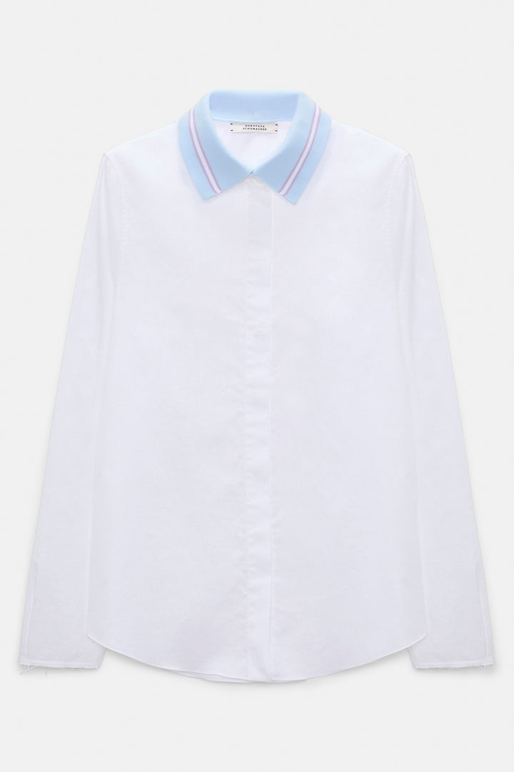 Dorothee Schumacher 448526 White Powerful Ease Removable Collar Blouse