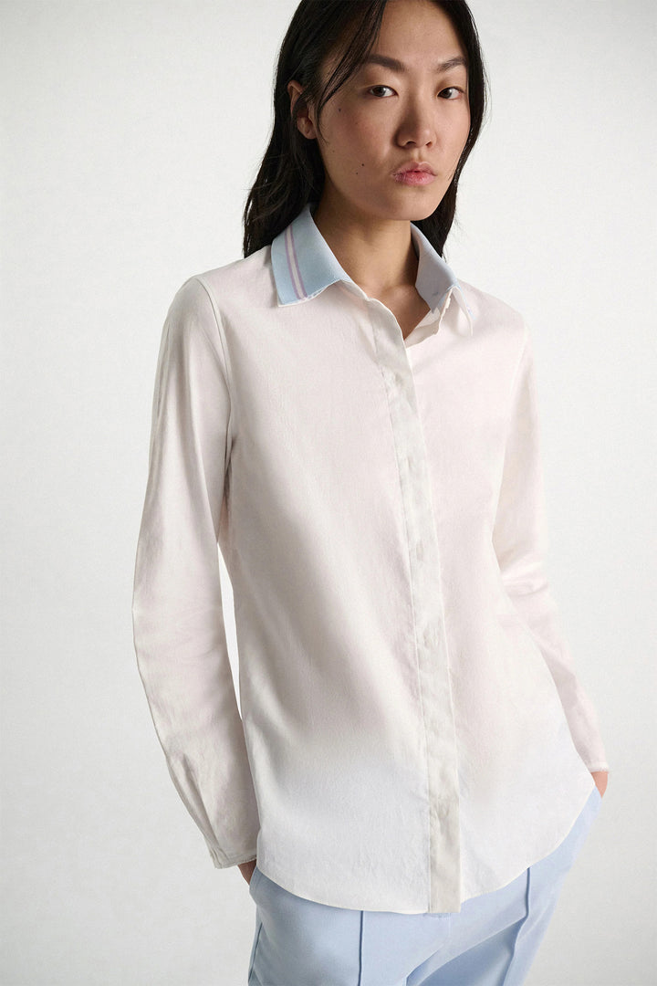 Dorothee Schumacher 448526 White Powerful Ease Removable Collar Blouse