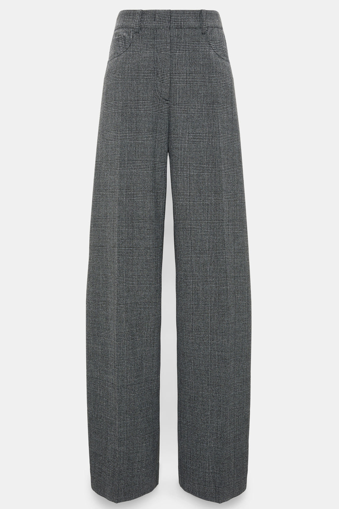 Dorothee Schumacher Graphic Twist Check Trouser Grey 640203 091, front packshot