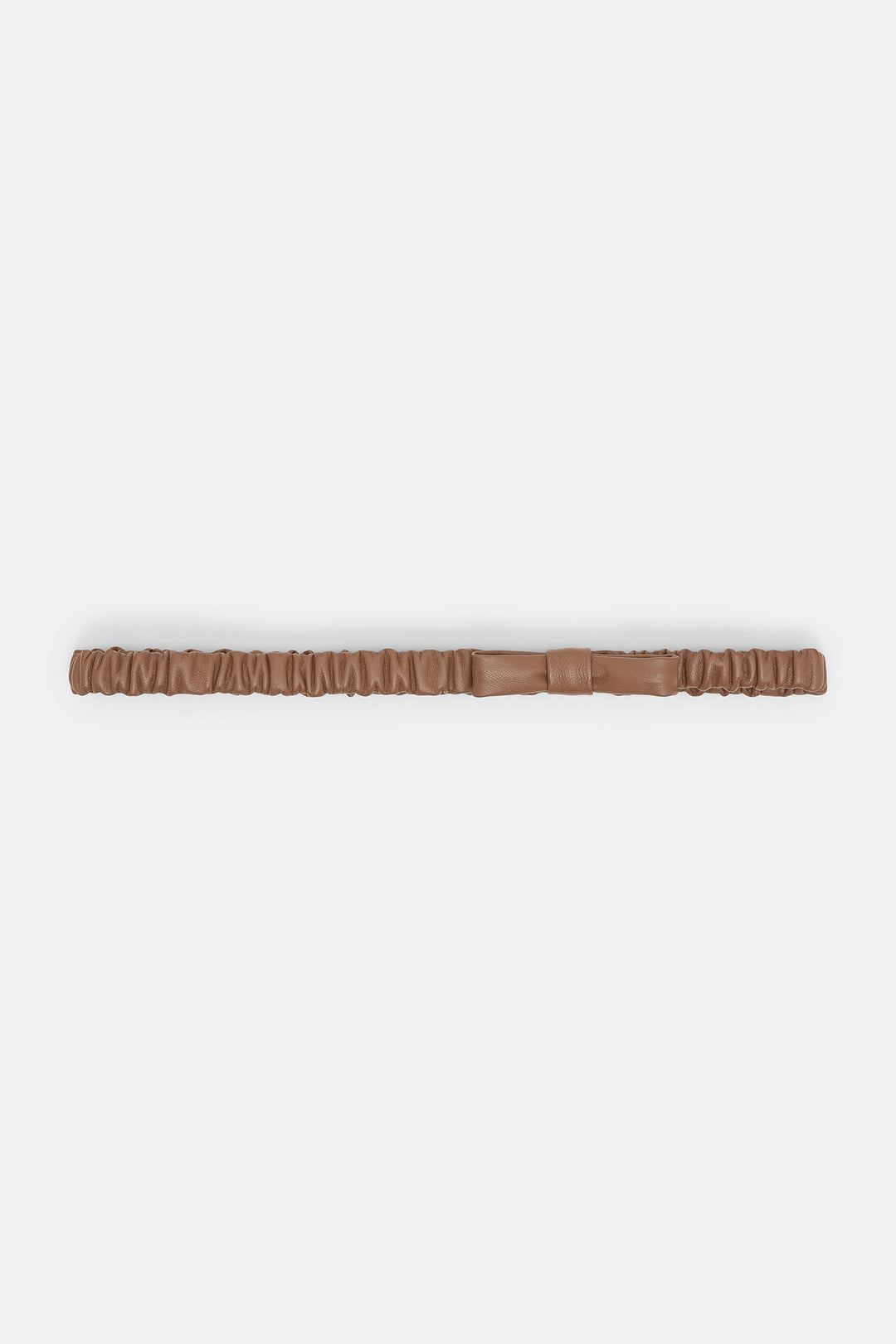 Dorothee Schumacher Hazelnut Brown Feminine Edge Stretch Bow Belt 650816 776, flat packshot