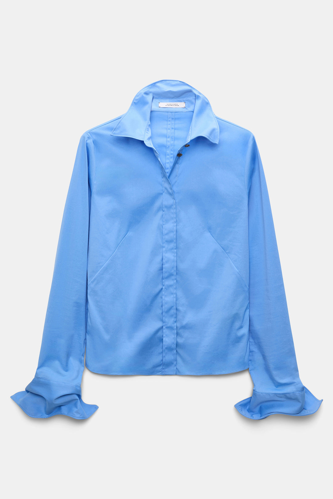Dorothee Schumacher Light Blue Poplin Love Blouse 643816 865, front packshot