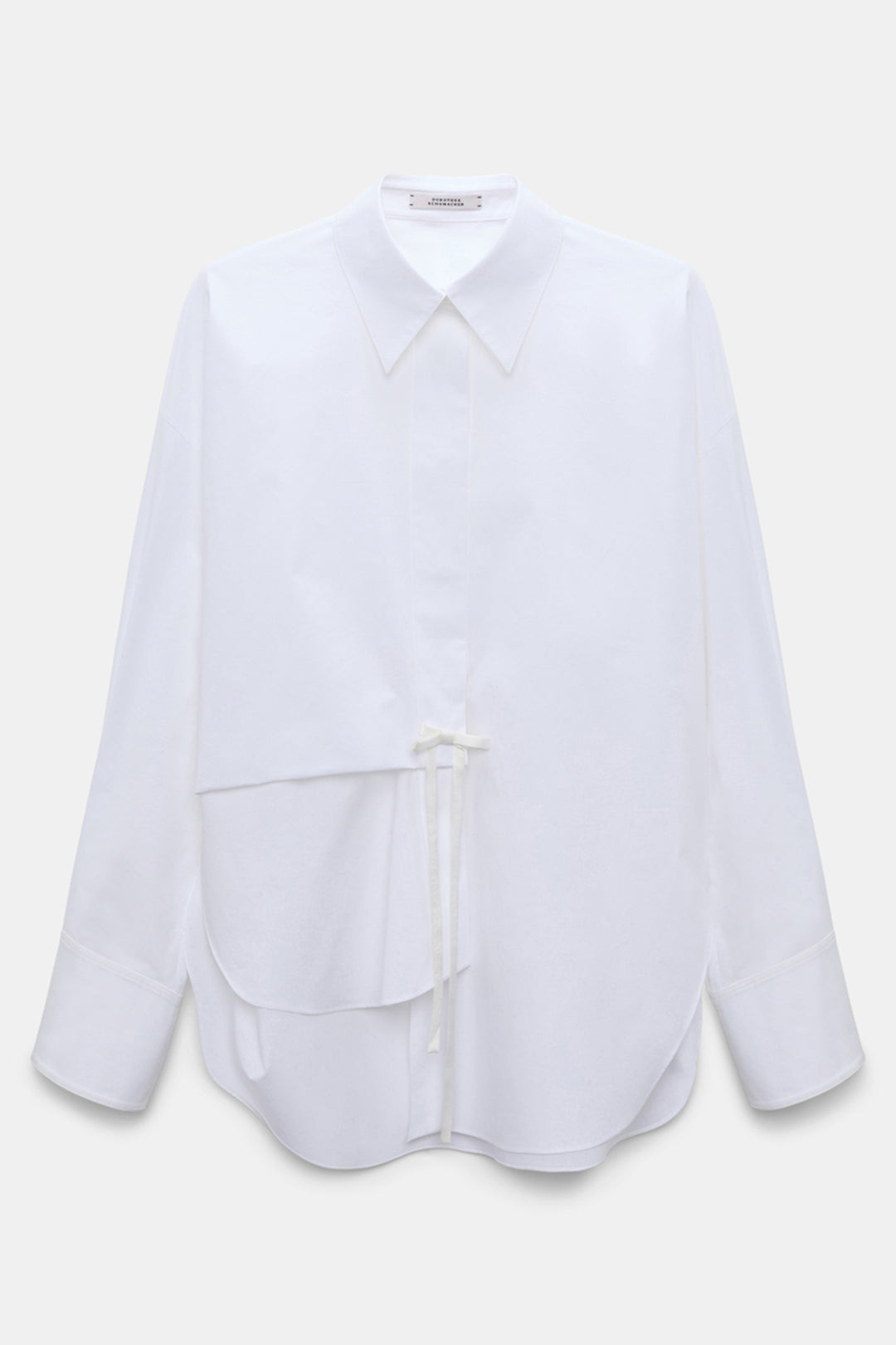 Dorothee Schumacher White Ribbon Detail Poplin Power Blouse 648206 100, front packshot