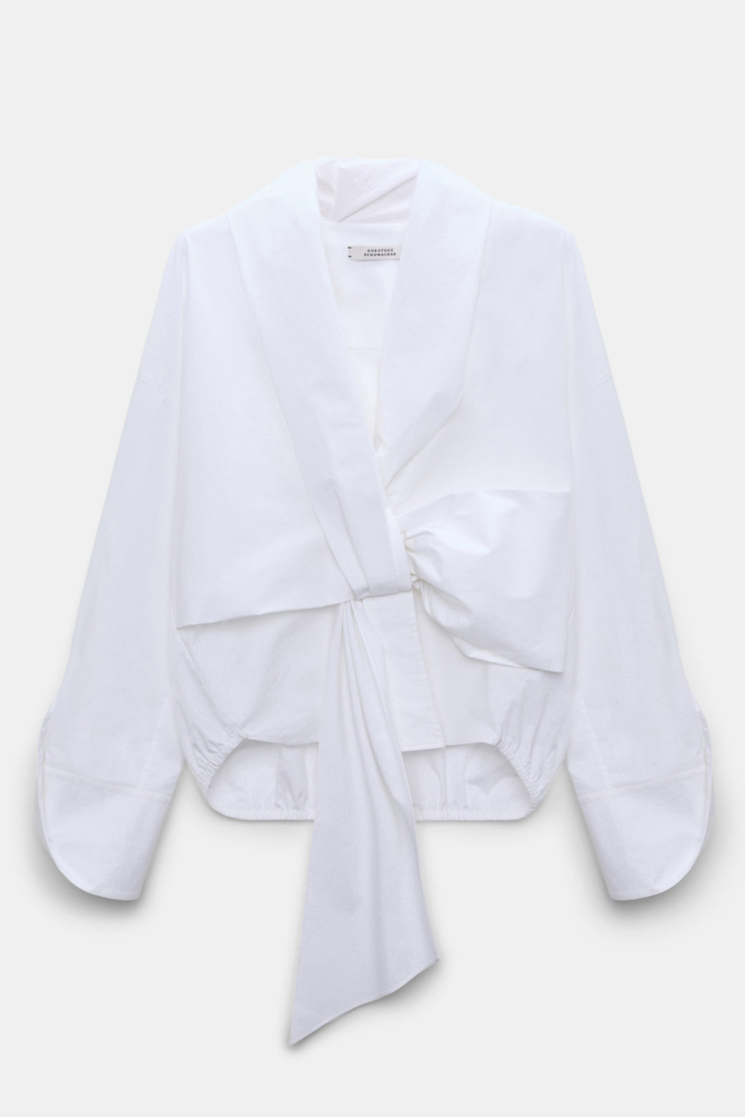 Dorothee Schumacher White Twist Front Poplin Power Blouse 648216 100, front packshot