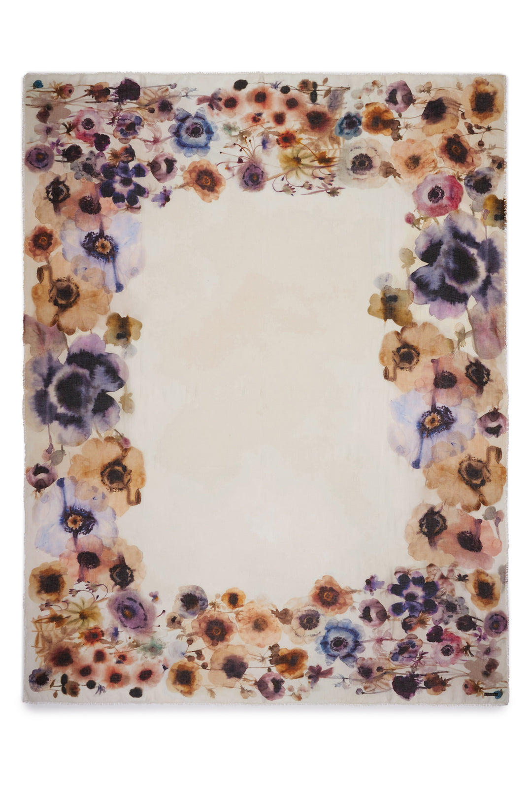 Faliero Sarti Panse E262035 Ivory Floral Print Rectangle Stole 1170