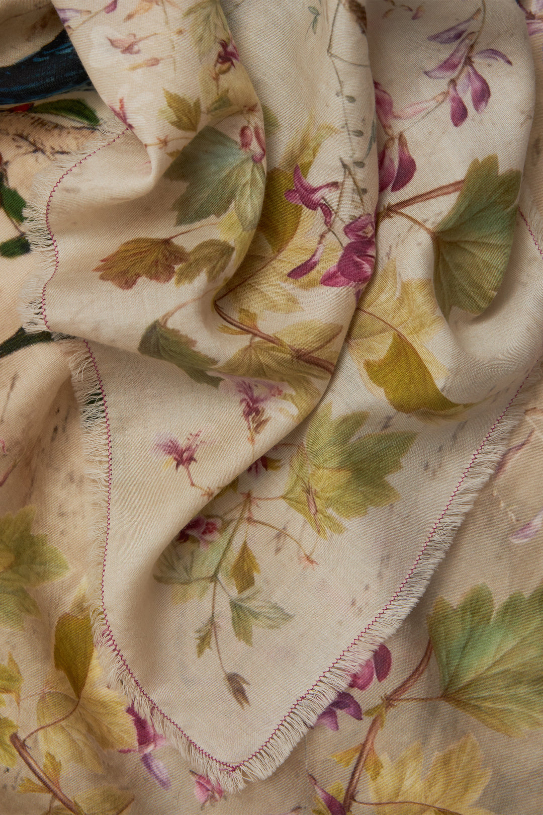 Faliero Sarti Primavera E262016 Ivory Print Square Cotton Scarf 1040