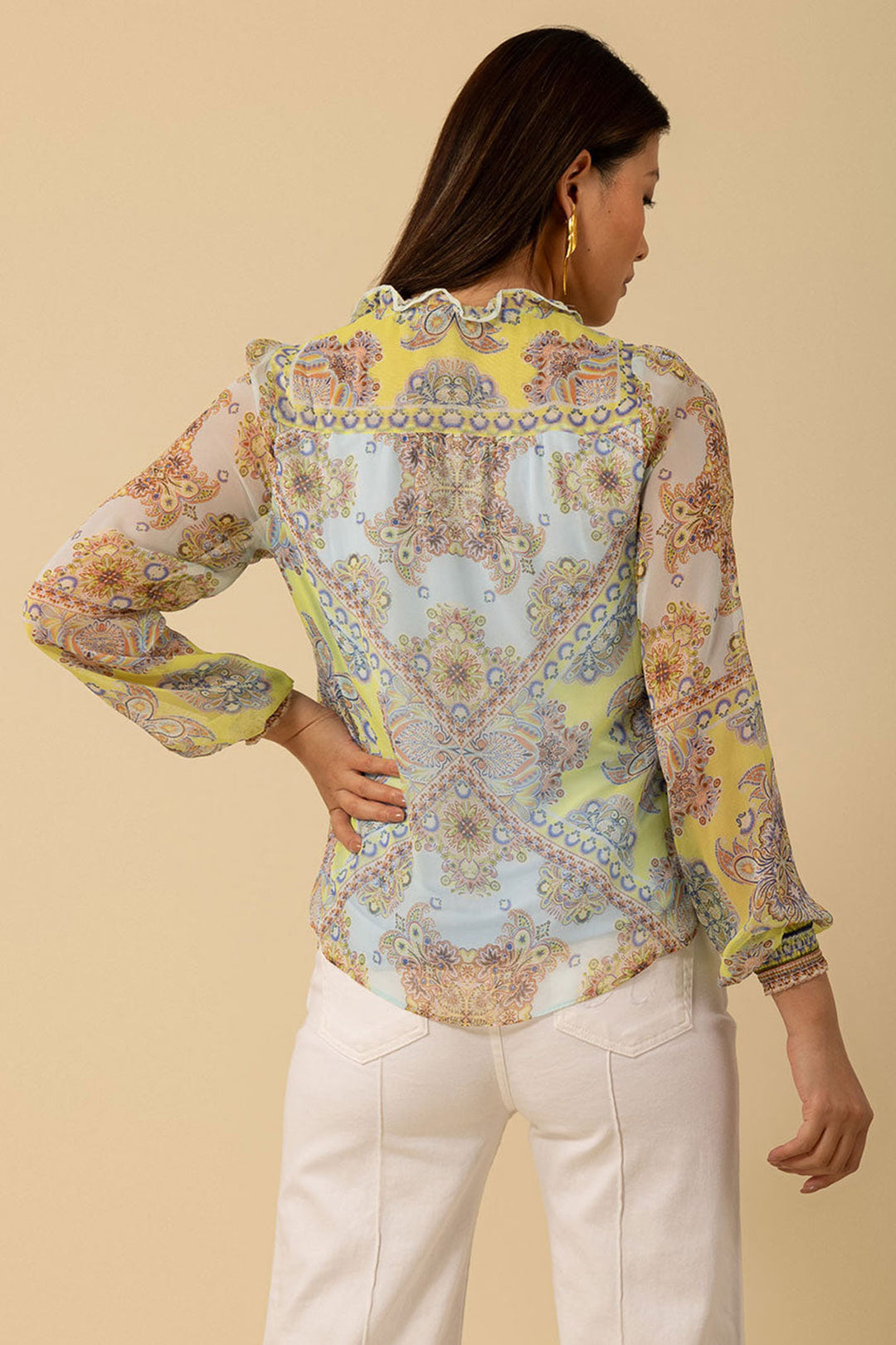 Hale Bob H4YAS210A Renata Silk Top Turquoise - Lonah Boutique
