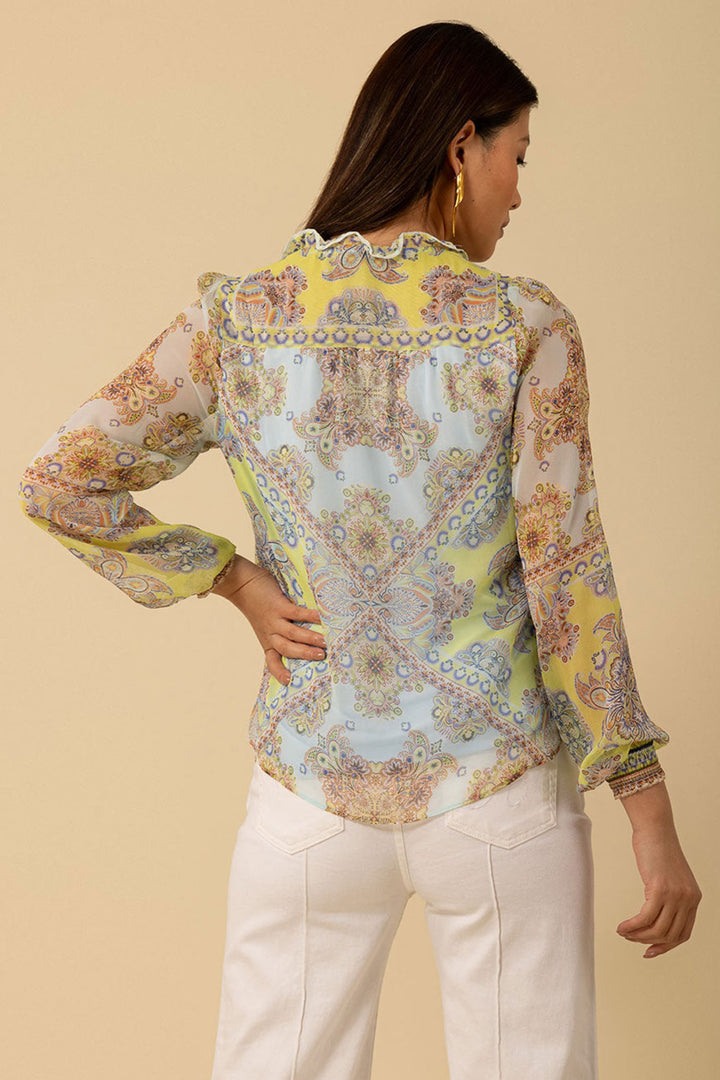 Hale Bob H4YAS210A Renata Silk Top Turquoise - Lonah Boutique