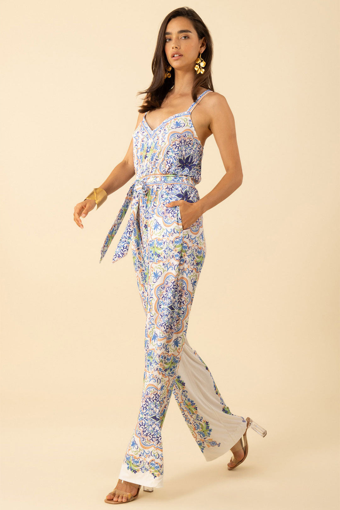Hale Bob H53PW532A Theodora Jersey Jumpsuit Ivory - Lonah Boutique