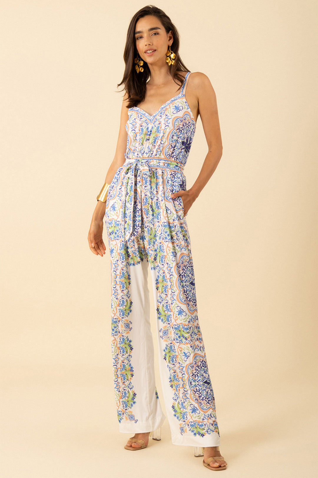 Hale Bob H53PW532A Theodora Jersey Jumpsuit Ivory - Lonah Boutique