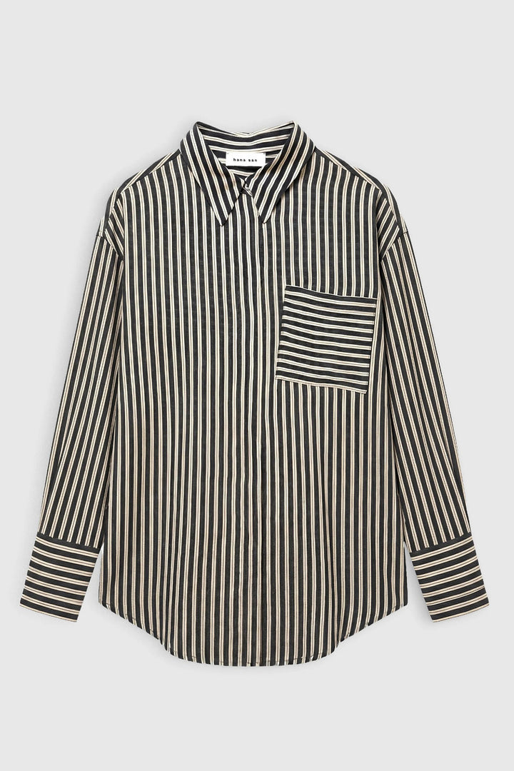 Hana San Frances Black Striped Shirt 11, front packshot