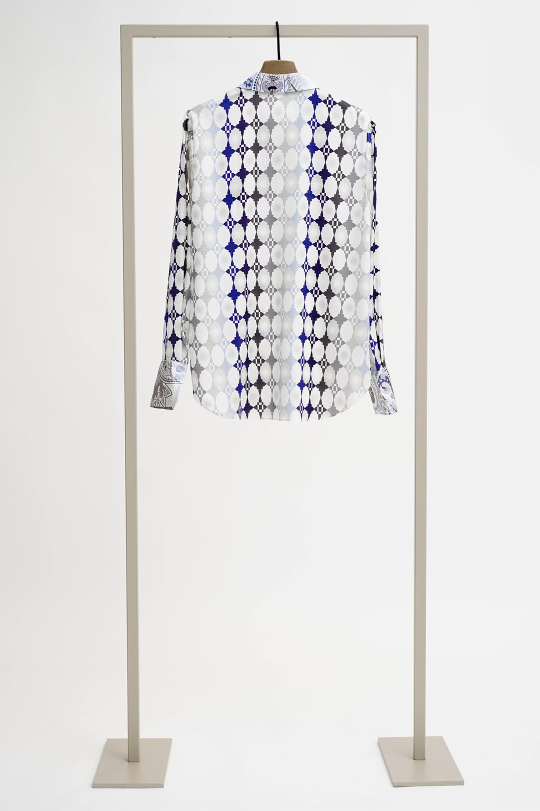 Herzen 25253-6182 Marina Blue Multicolour Print Silk Blouse