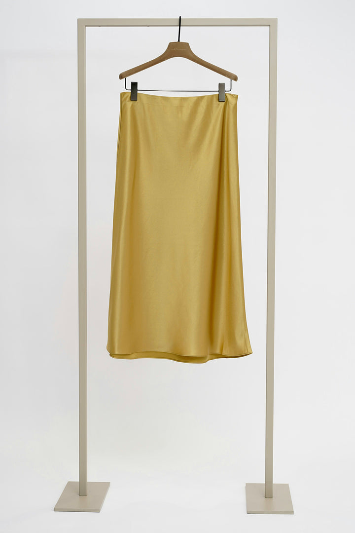 Herzen 25253-6512 Rock Khaki Subtle Sheen Midi Skirt