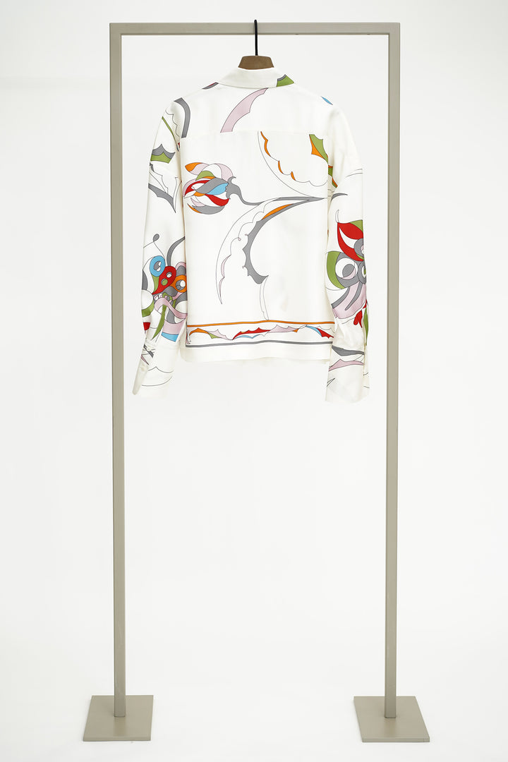 Herzen 25254-6164 Creamy Multicolour Print Silk Blouse