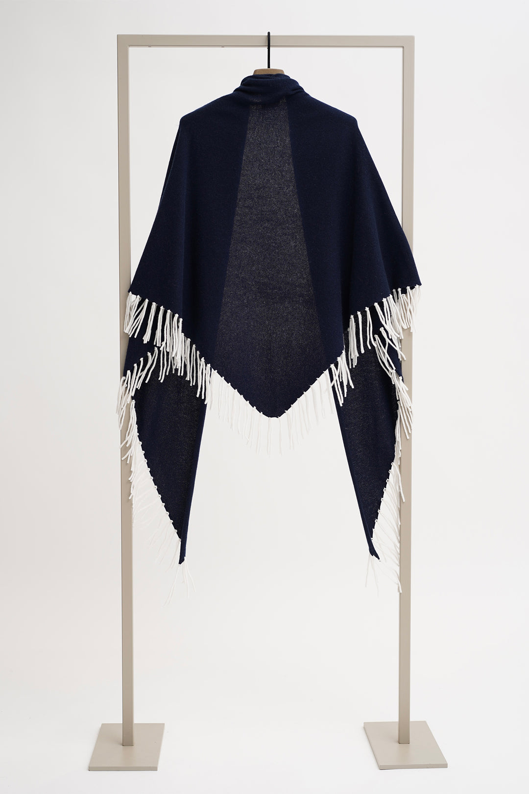 Herzen's Angelegenheit 25253-5000 Marino Navy Ermine Cream Cashmere Mix Shawl